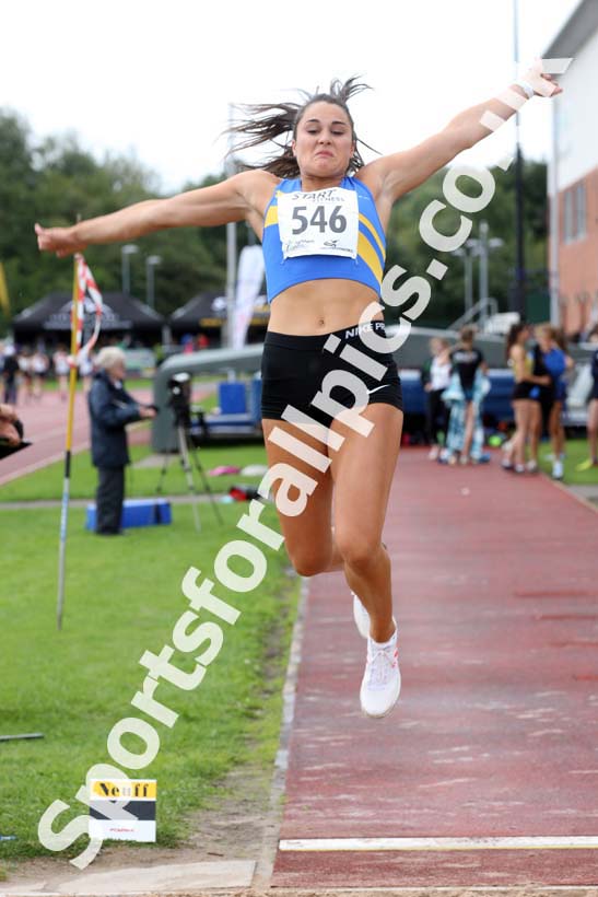 Womens under-17s long jump, Northern Under-17s/U-15s and U13s Champs, Leigh Sports Village, Leigh. Photo: David T. Hewitson/Sports for All Pics